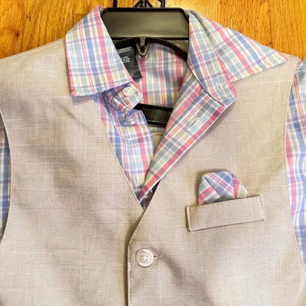 Nautica Tan and Pink Trousers Three-Piece Suit